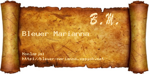 Bleuer Marianna névjegykártya